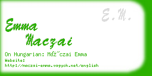 emma maczai business card